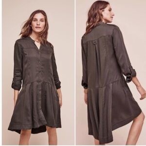 Holding Horses Anthropologie Mariona Utility Shirt Dress Army Green Sz 2P